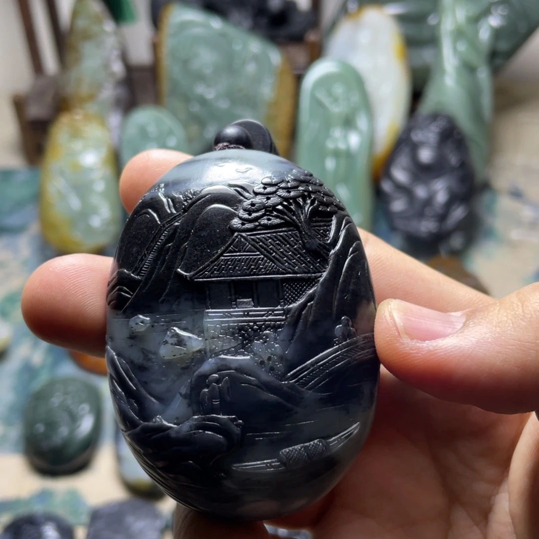 和田玉未镶嵌挂件