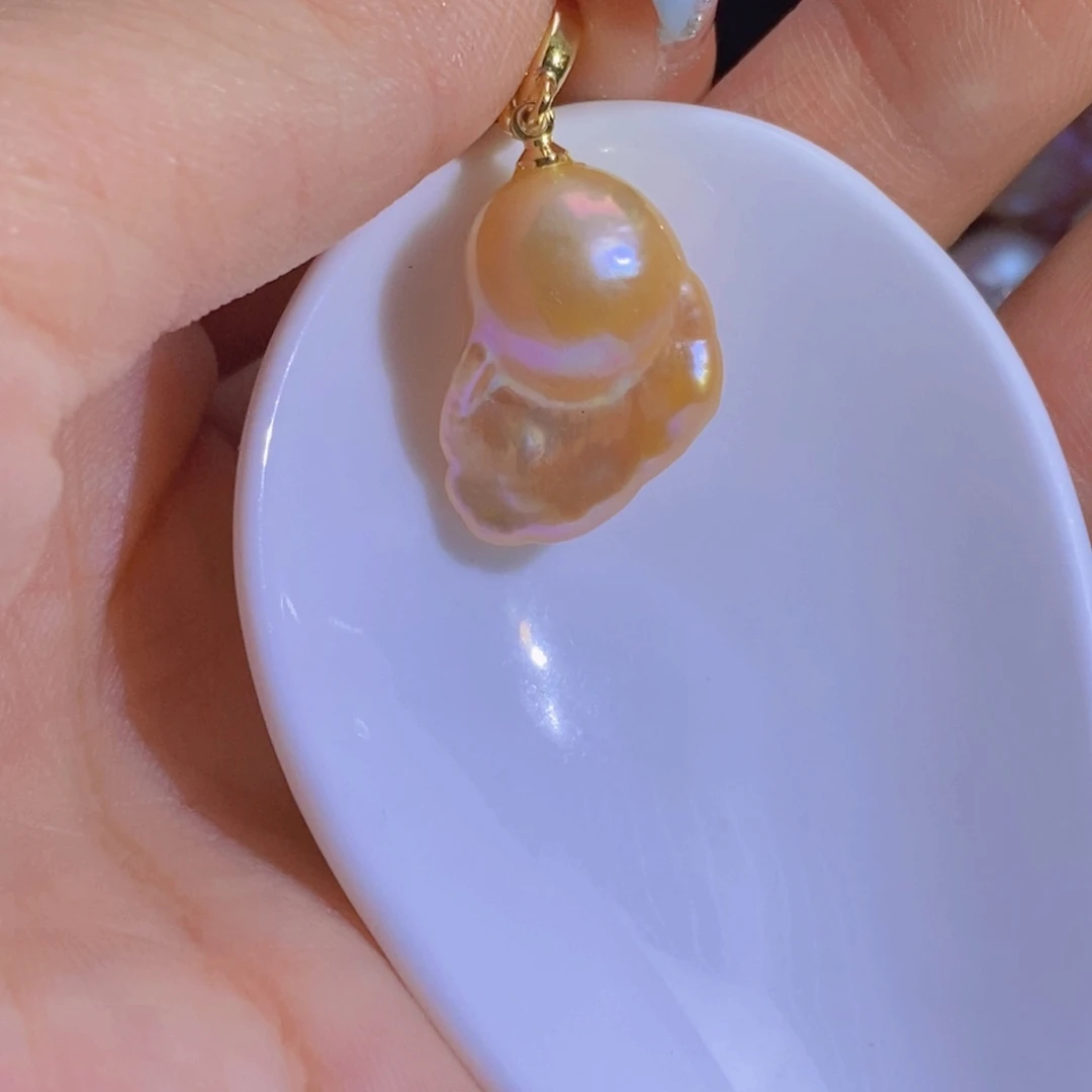 银S925镶嵌淡水珍珠天然淡水珍珠