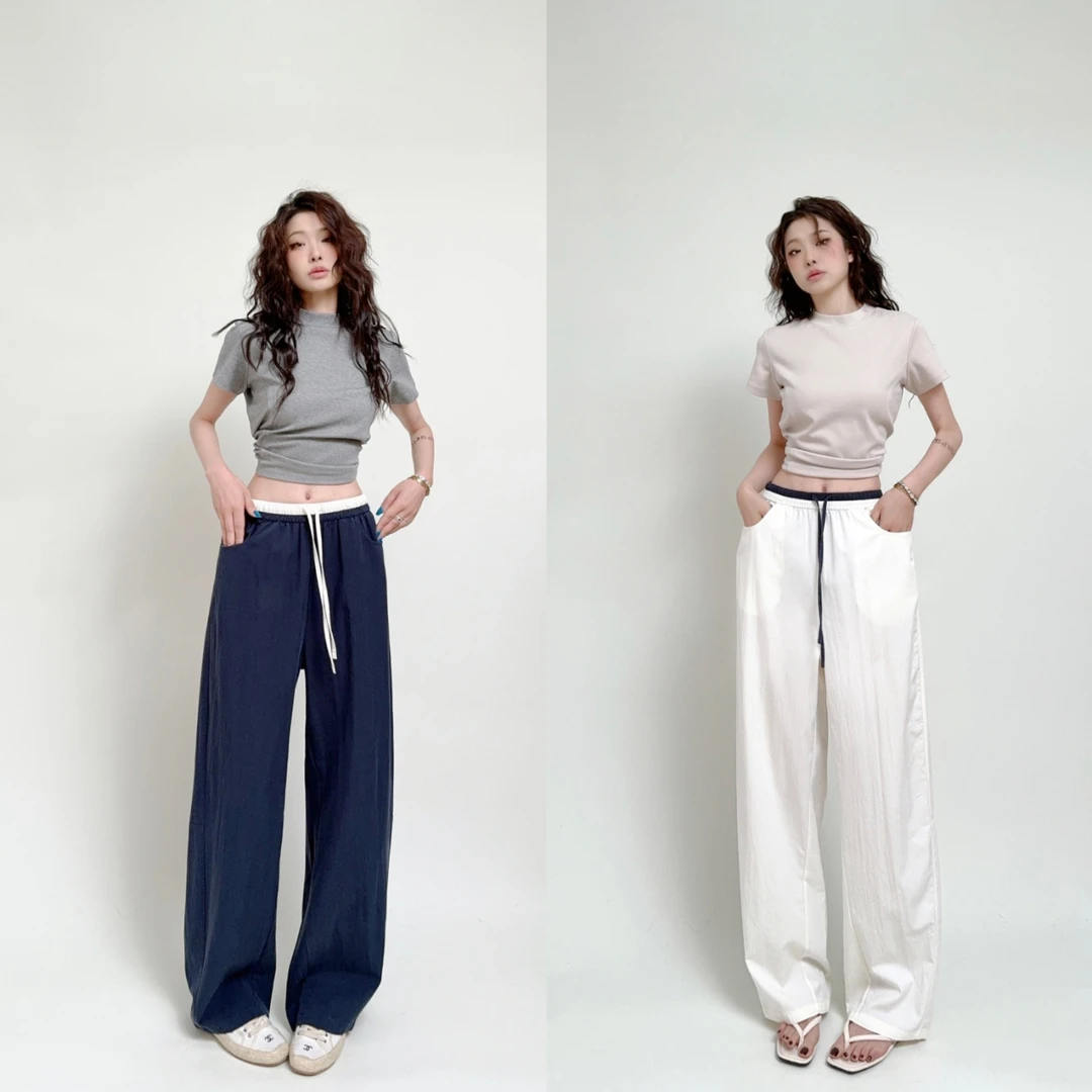 弯刀裤休闲百搭拖地裤宽松薄款