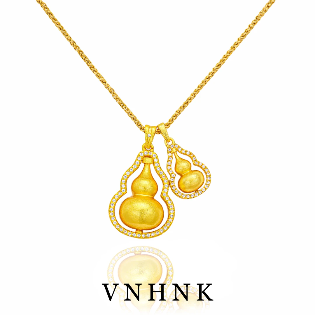 铜合金项链 美可儿   H210   金色(42cm)韦雪同款双葫芦项链