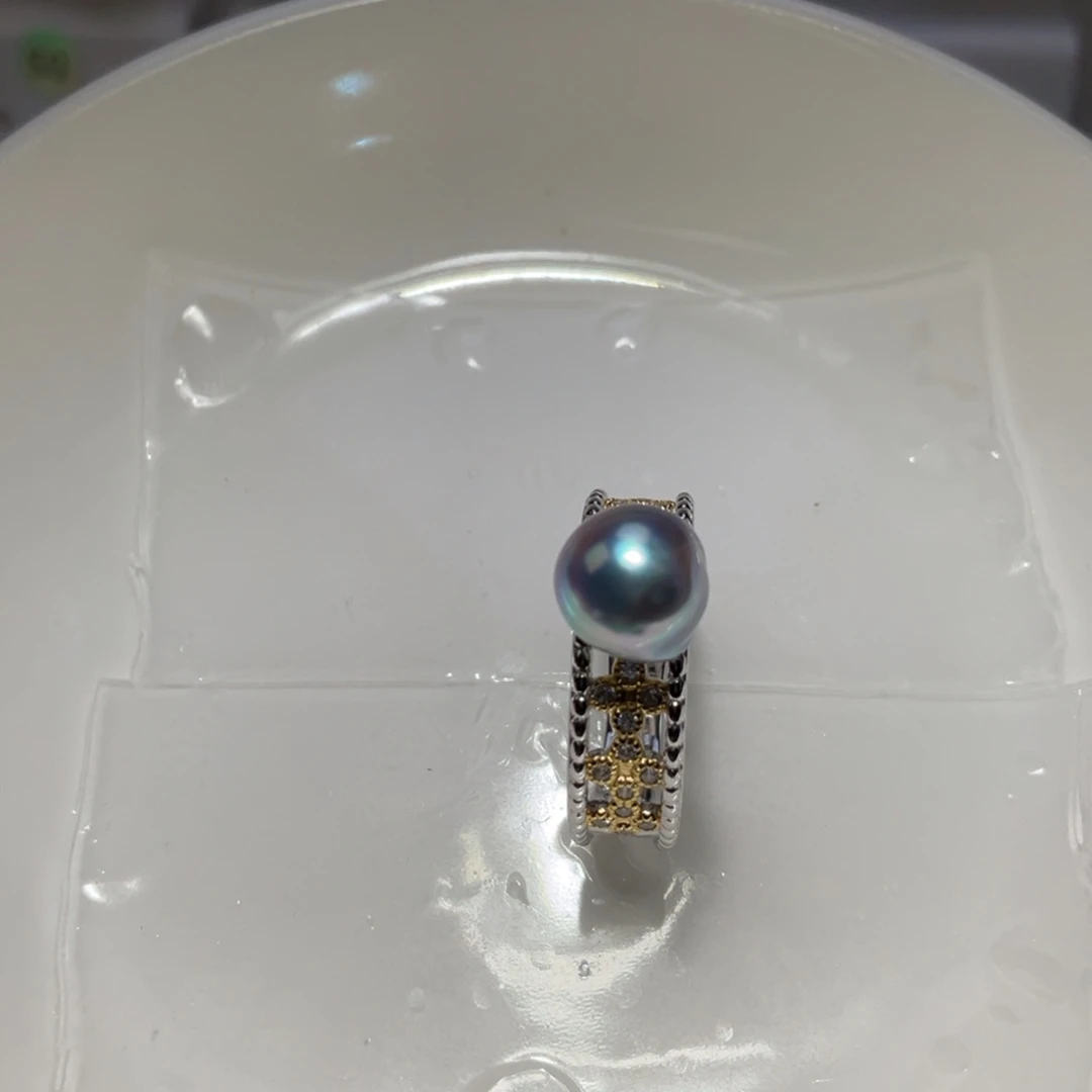 海水珍珠戒指银S925镶嵌