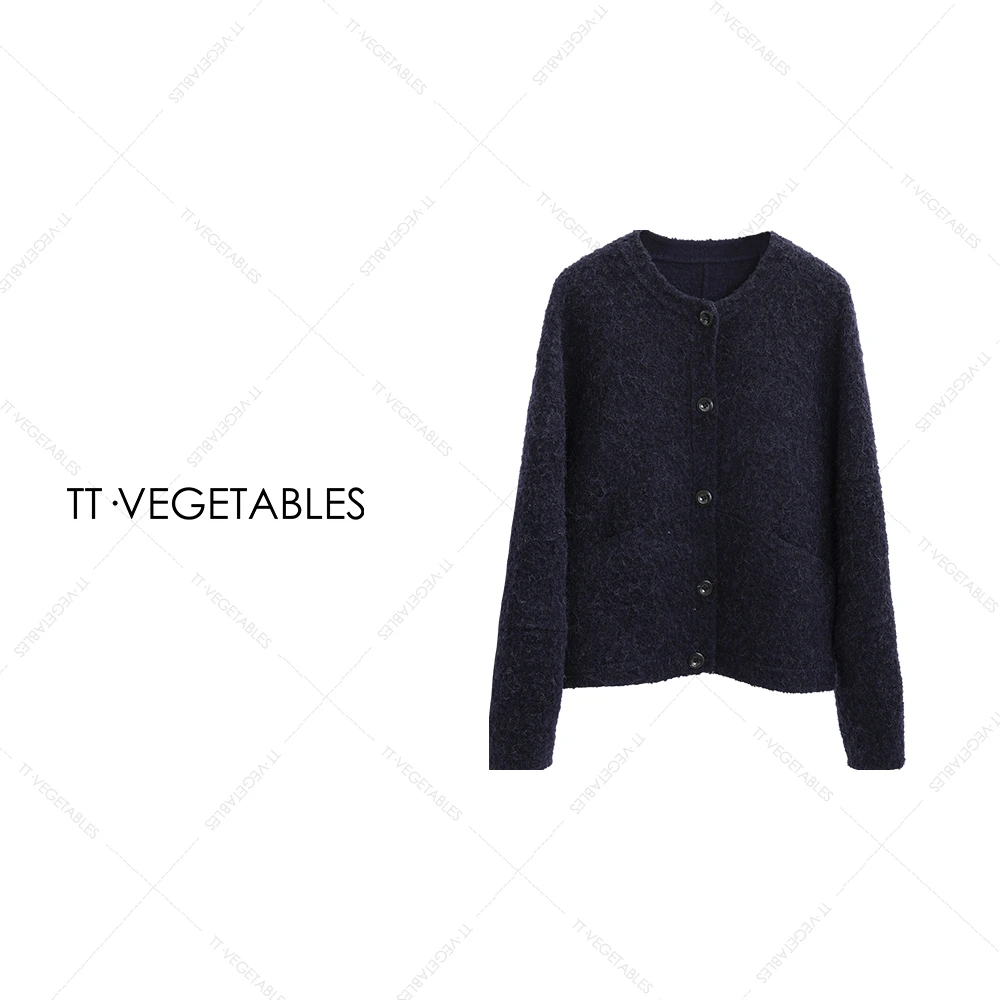 TT・VEGETABLES【序白】巴厘 羊毛混纺毛针织衫纯色百搭外套521663
