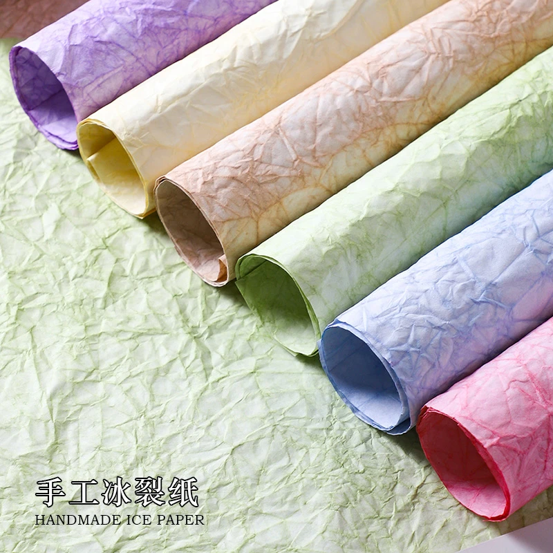 【蜜后花园】手工冰裂纹理纸鲜花花束包花纸diy花店包装材料高级感