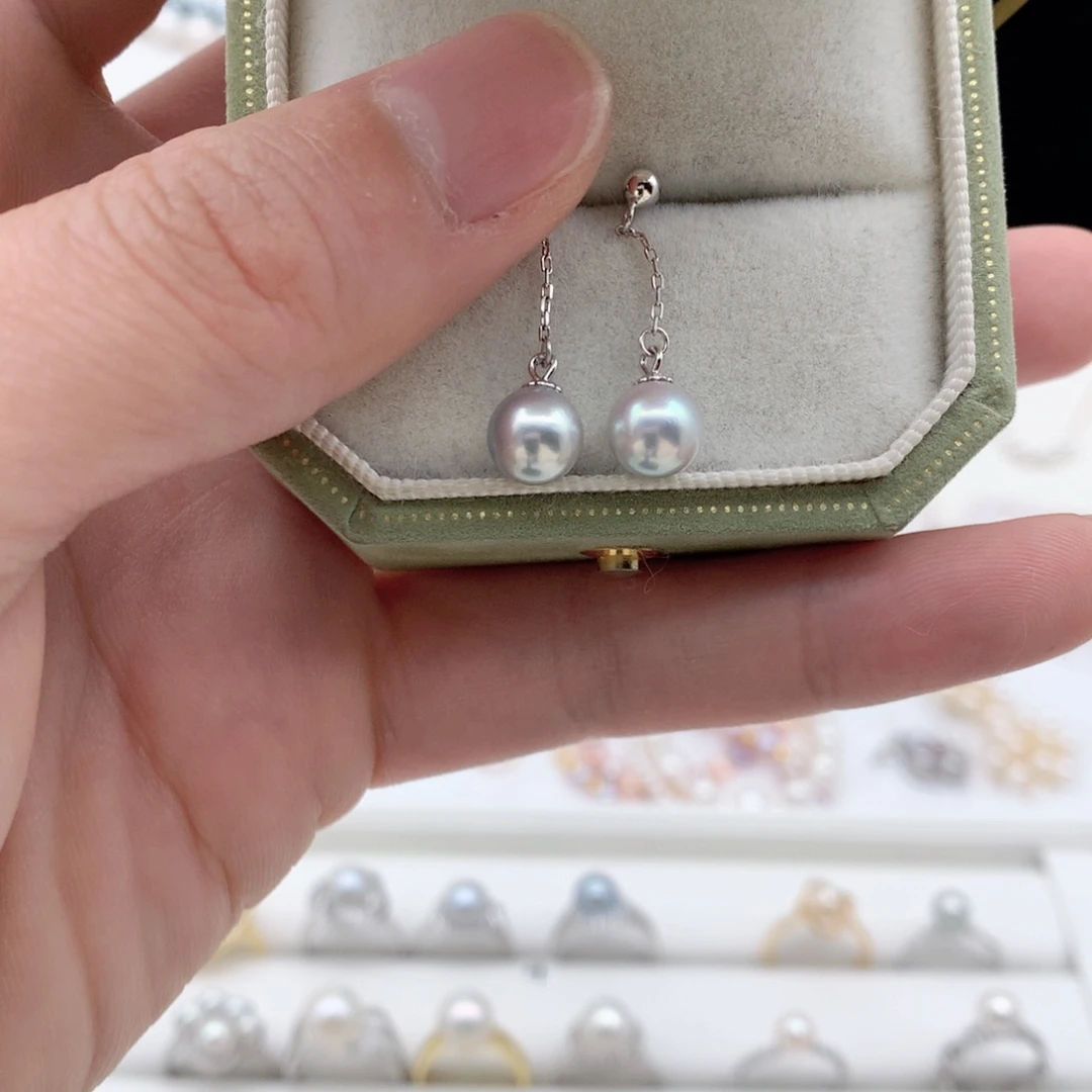 海水珍珠7-7.5mm真多麻大风吹银S925镶嵌