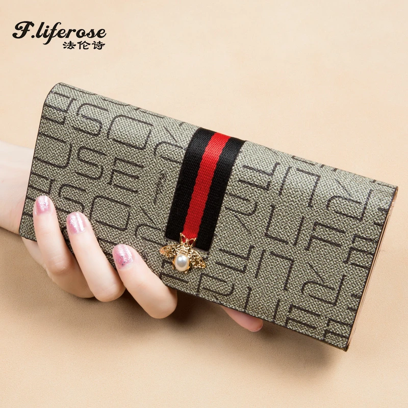 钱包女士2025新款长款高档时尚卡包手拿包印花欧美女式轻奢皮钱夹