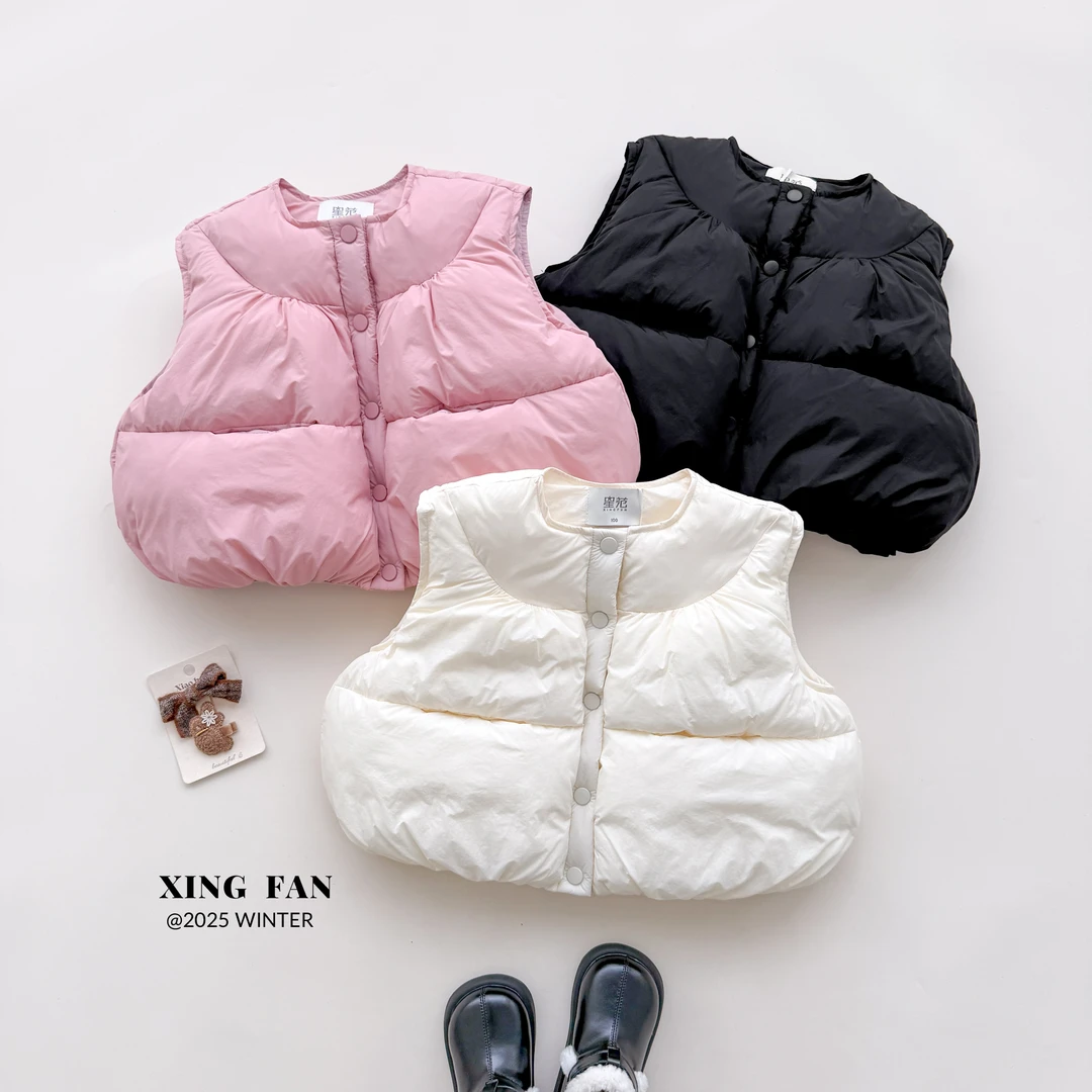 【现货】星范童装2025年冬女童加厚百搭保暖马甲外套254-XF-54090