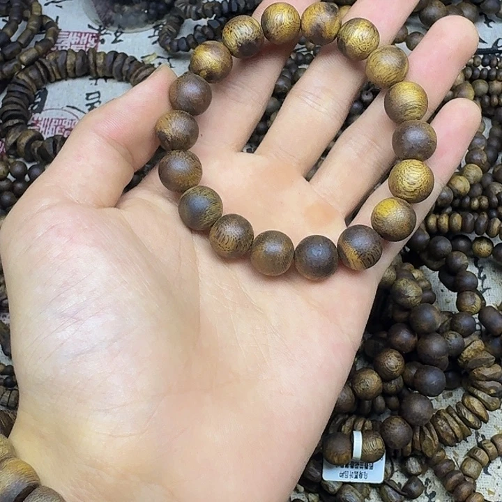 沉香碎屑沉香1.2圆珠单圈11克加