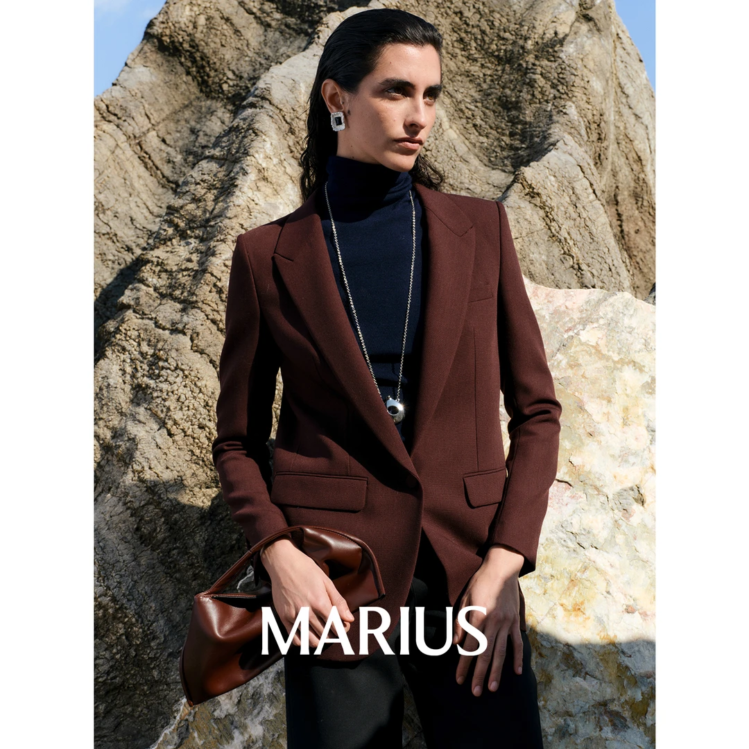 MARIUS“爱丁堡"奢牌同款菠萝纹通勤正肩高定西装