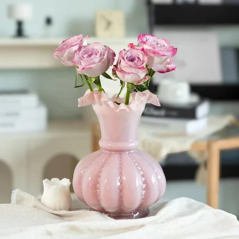 KP-微瑕粉色折纸瓶ins花瓶轻奢百搭花瓶-KP-22