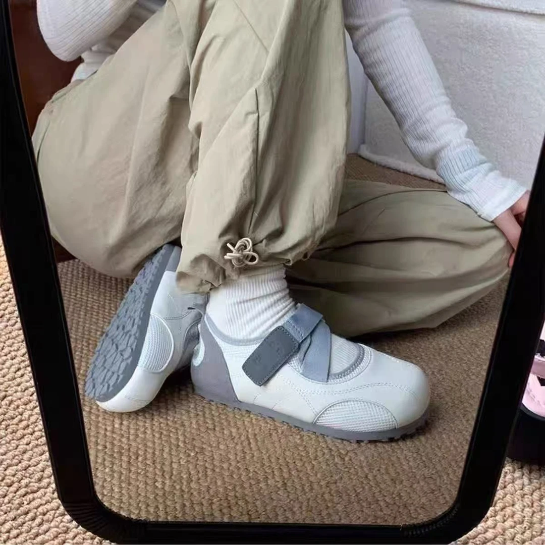 清货价~2025年夏季新款魔术贴玛丽珍鞋平底百搭休闲鞋泡芙单鞋女