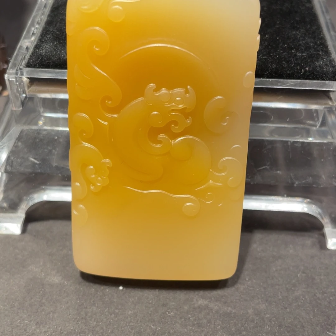 石英质玉黄蜡石手把件未镶嵌六*