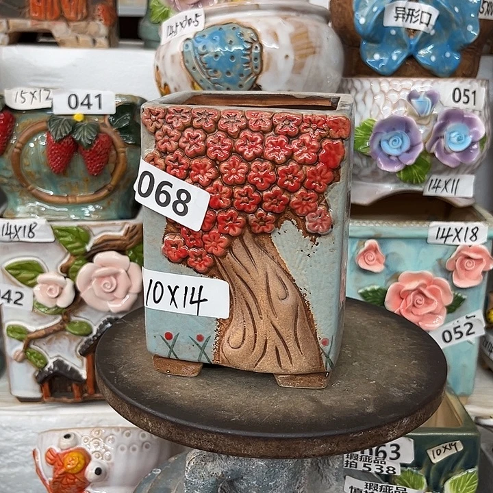 紫砂花盆粗陶材质多肉花盆