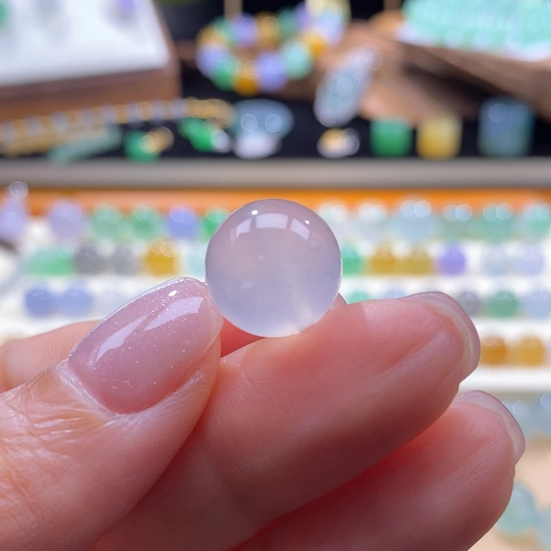 散珠翡翠冰茶珠卡13mm