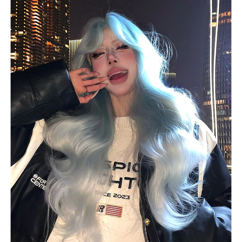 束朵假发女手钩前蕾丝中分长卷发氛围感lolita修脸网红jk全头套