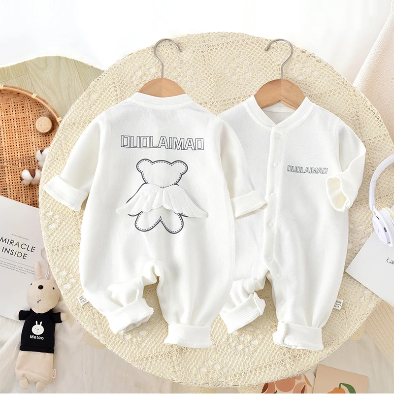 【春季上新】婴儿连体针织春季哈衣宝宝爬服外套可爱新生儿新款衣服