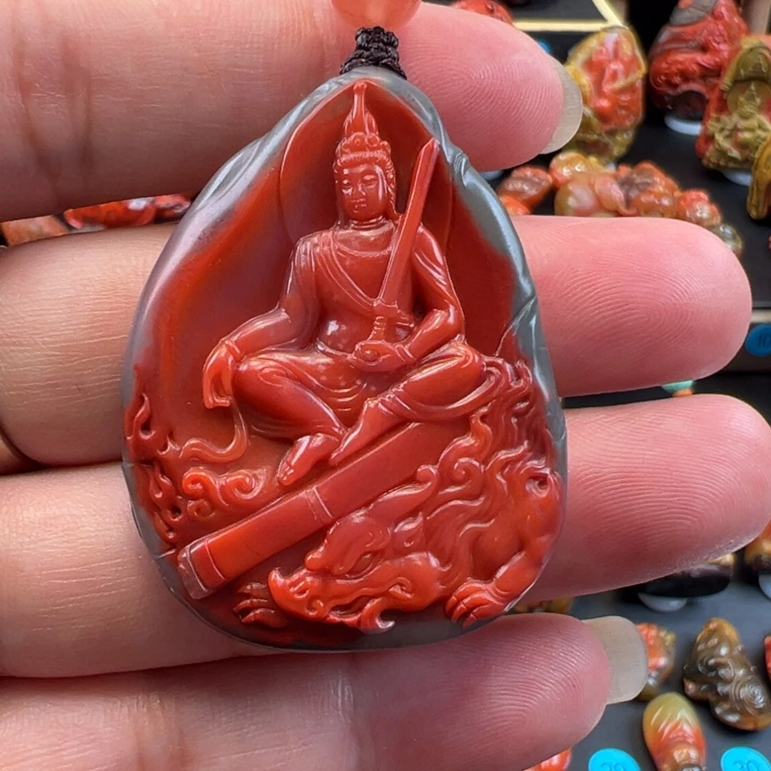 完***美南红玛瑙未镶嵌颈饰