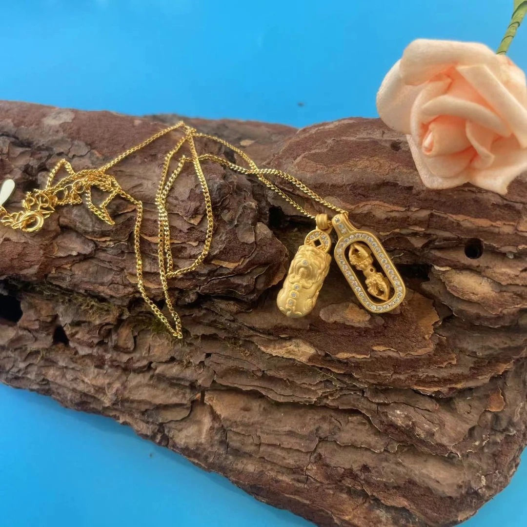 云银雪山 吊坠925银合成锆石 XD84【迎财貔貅吊坠（金）】925银