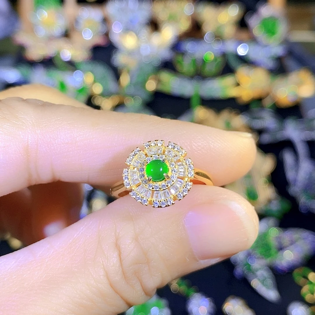 颈饰银S925镶嵌翡翠