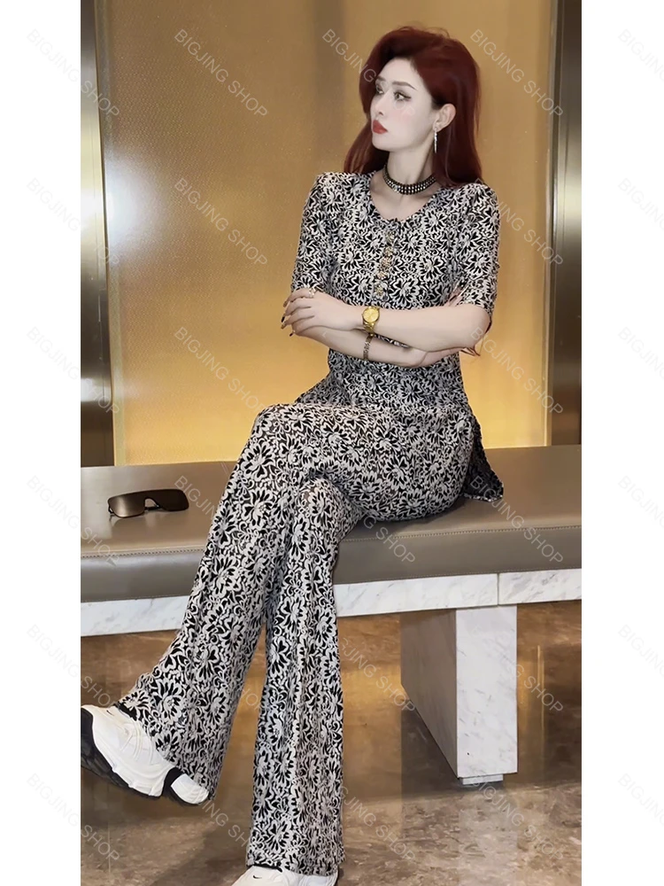 炸-No退No换【蝶恋花】夏季气质显瘦蕾丝花朵套装