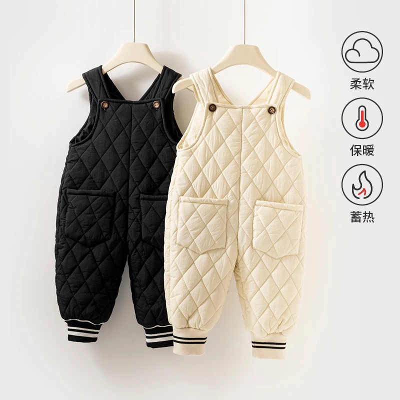 宝宝背带裤冬季加厚1岁儿童罩裤小童加棉裤连体裤婴儿冬棉裤5129
