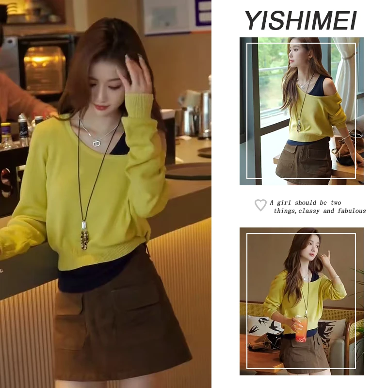 秋季时尚穿搭2025年新款百搭无袖背心长袖上衣高腰显瘦裙裤三件套