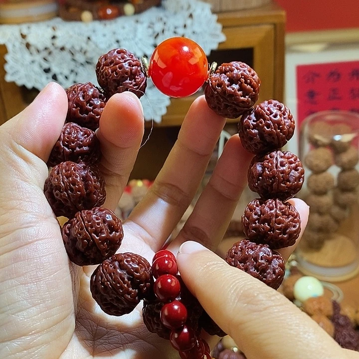 金刚菩提手串205玉华黑金朱跑环