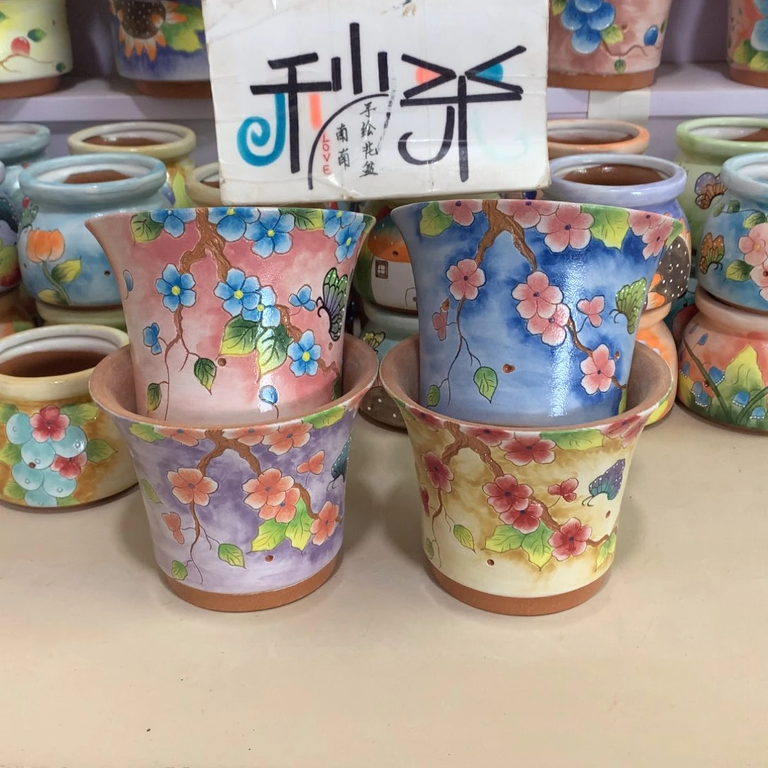 小*儿福利花盆，手绘花盆