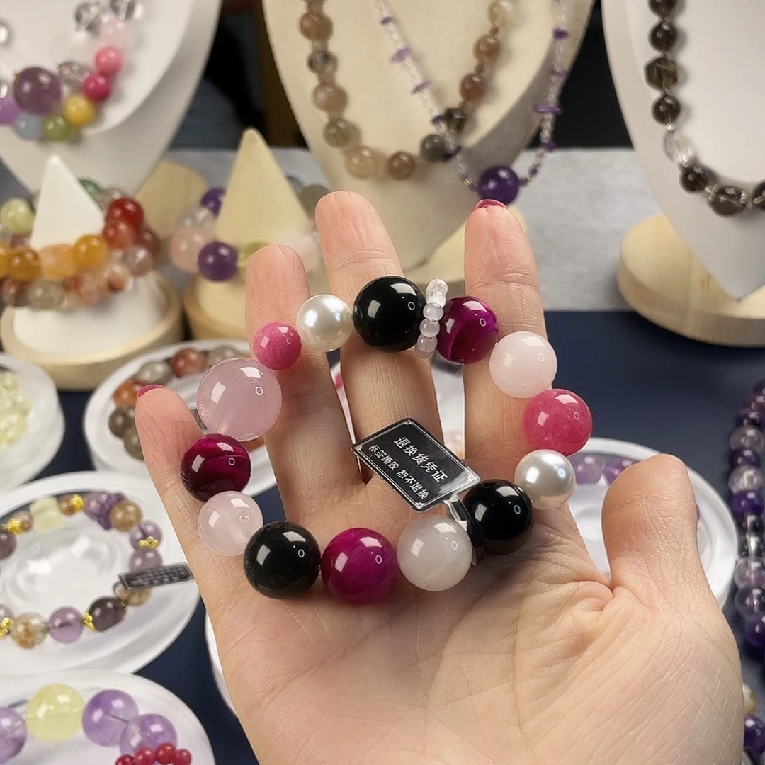 银S925镶嵌手链烟晶