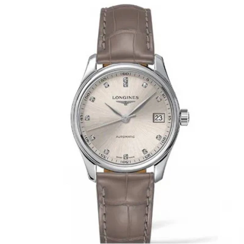 99新 Longines/浪琴 名匠357/机械/灰盘钻刻/表径34mm/女士腕表