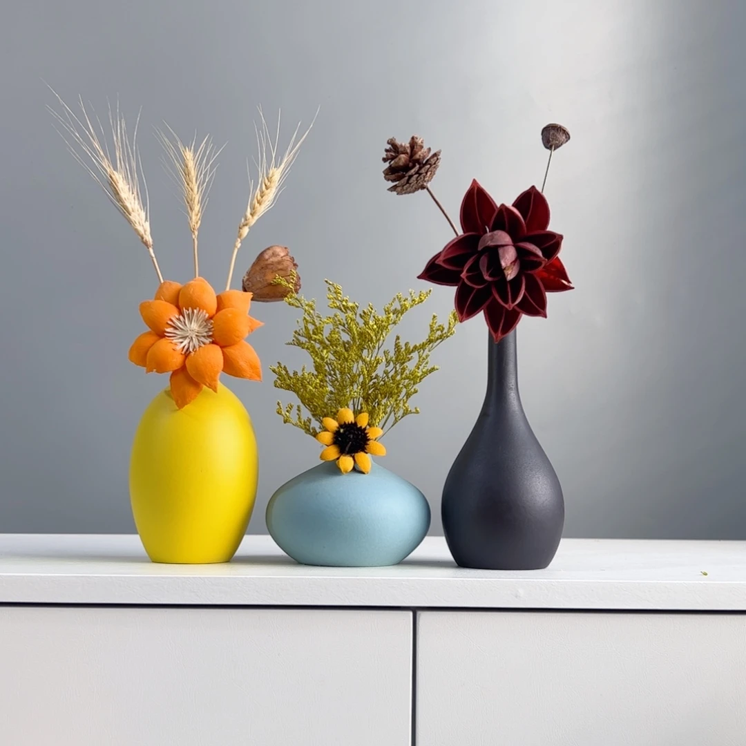 陶瓷花瓶景德镇手作陶瓷花瓶摆件无孔