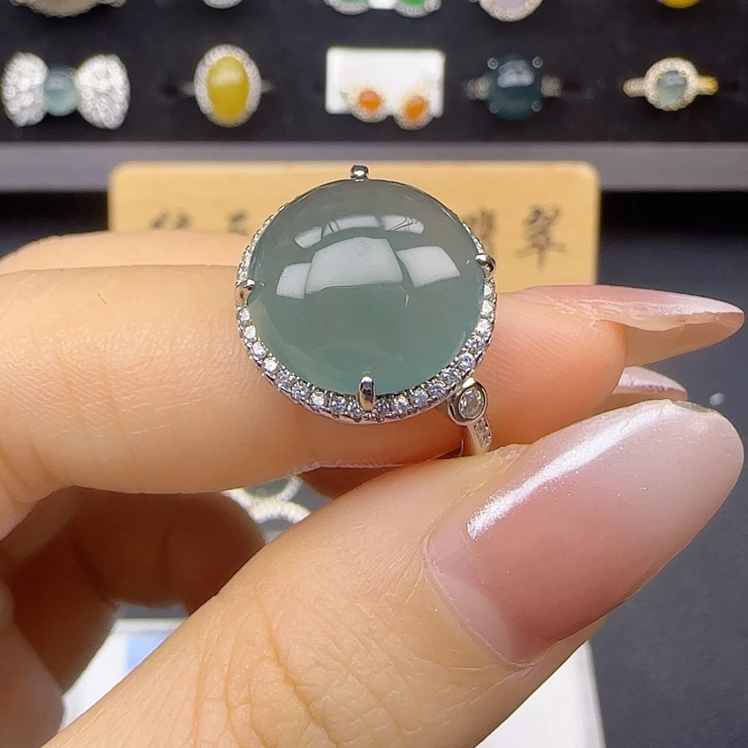 银S925镶嵌戒指翡翠