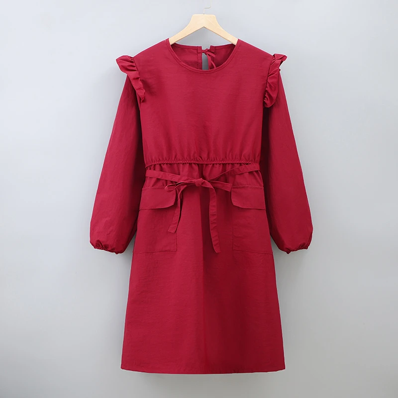 新款韩版公主系反穿围裙罩衣荷叶边美容美甲宠物花店气质工作服