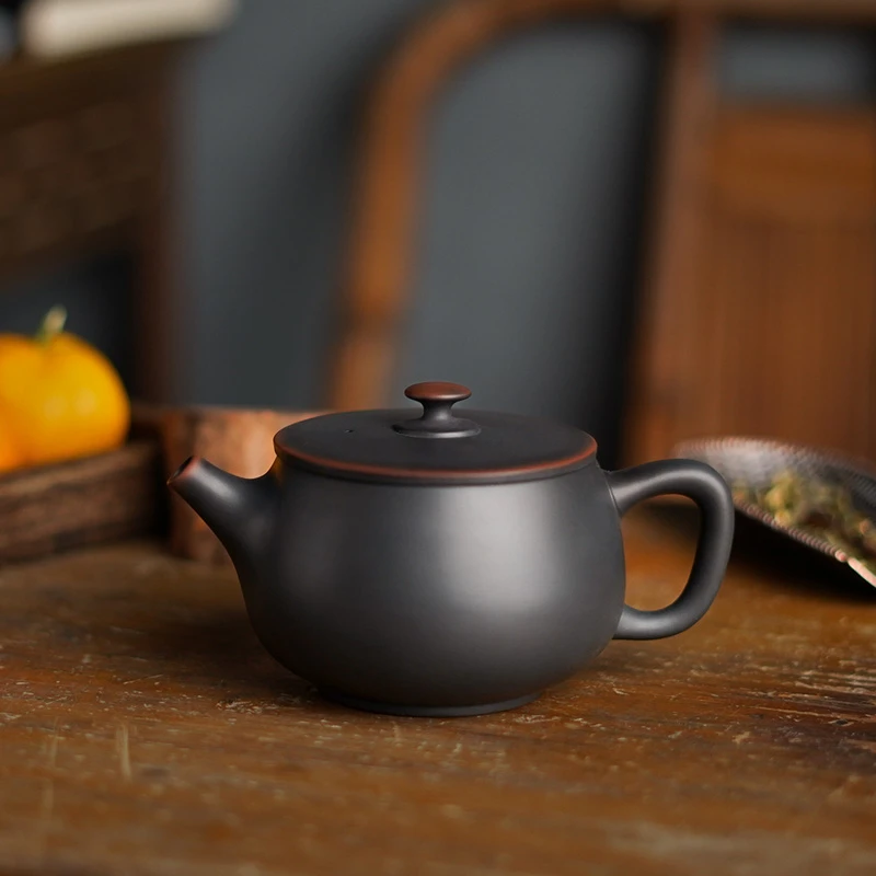 鸿运当头汉瓦凤鸣壶紫陶红泥泡茶壶素面球孔出水大口壶功夫茶具