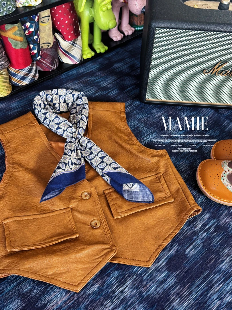 麦米原创【维斯帕vespa】中性款四季PU中古风马甲