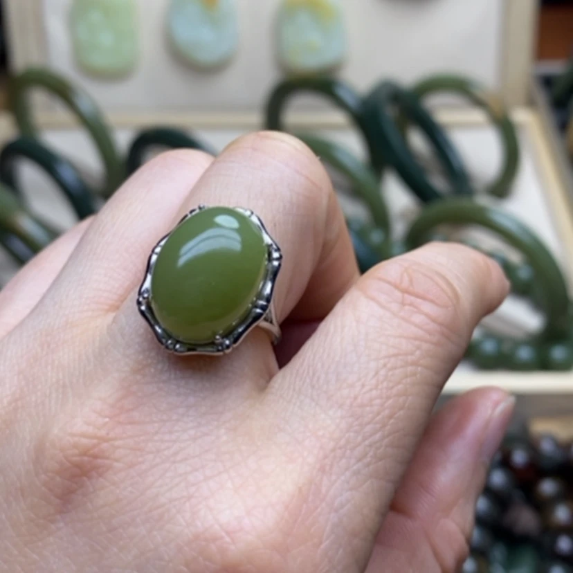 【闪购商品】和田玉戒指未镶嵌温**禄