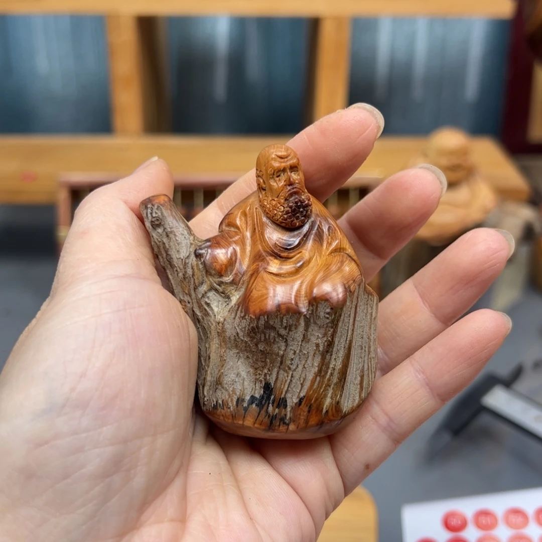 七***叔木崖柏木摆件手把件，