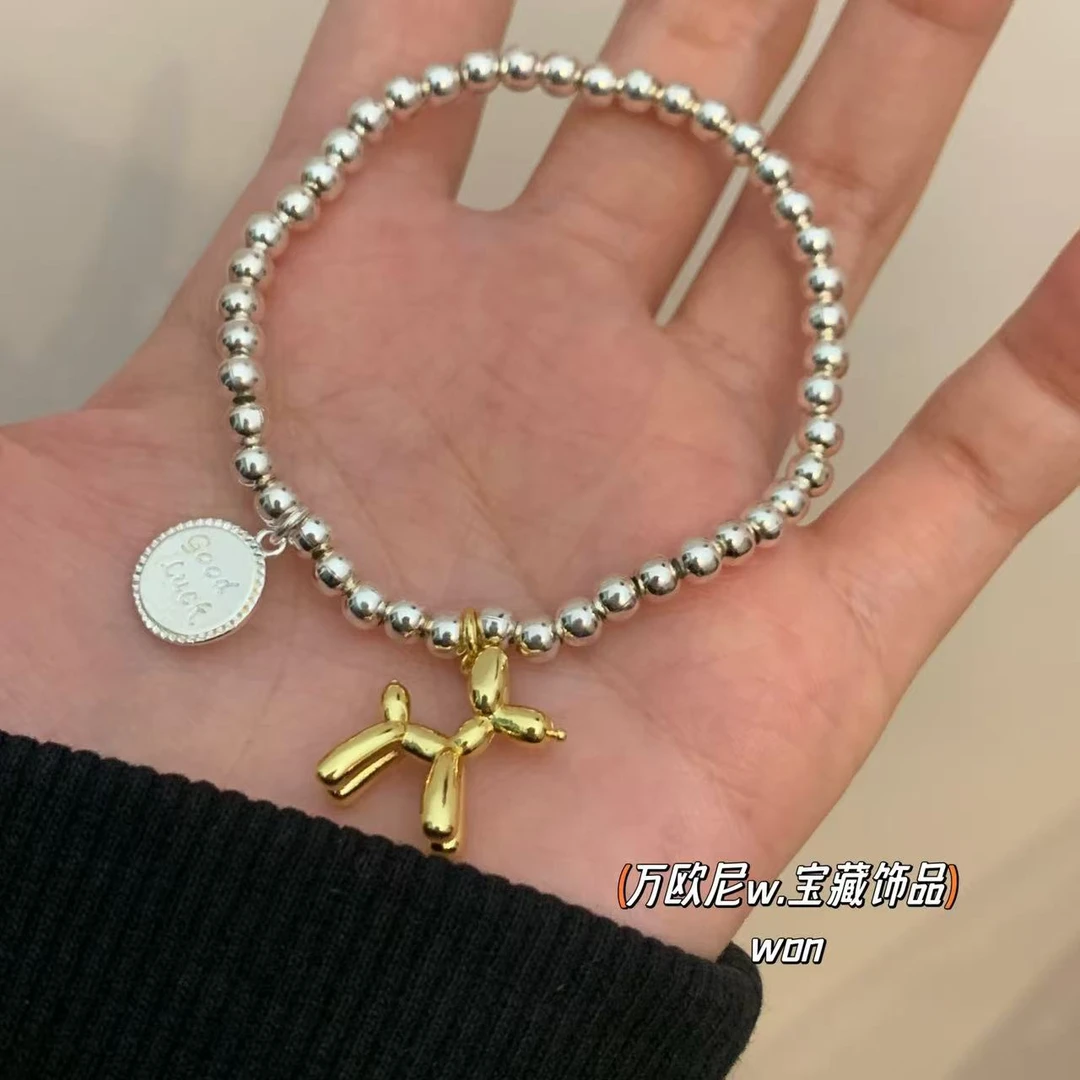 铜合金手链 CHANGE x 金属气球狗手链 时尚可爱小众弧S153