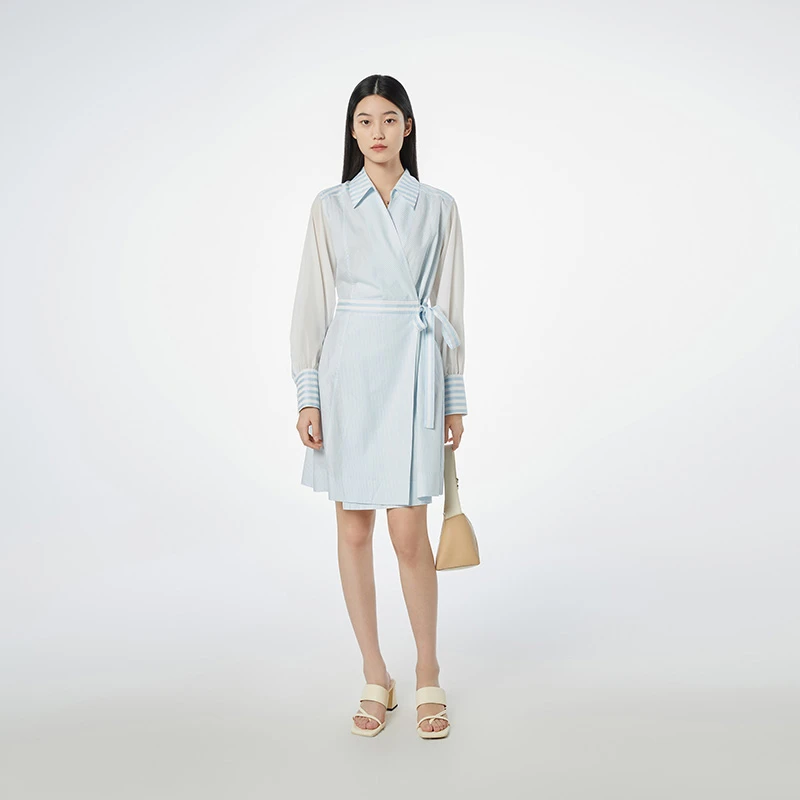 【达人专属】播新款简约系带针织通勤连衣裙BDQ1LD0480幸运环绕