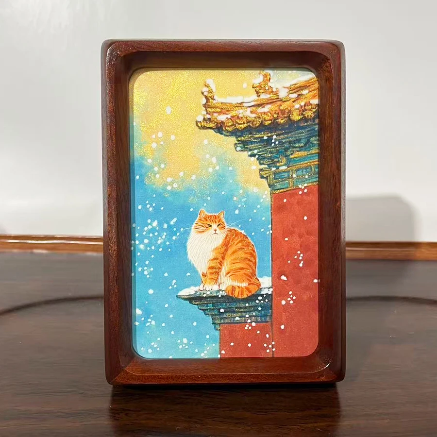 【故宫帕帕】6纯手绘国风美物治愈系茶室玄关办公室氛围伴手礼国画