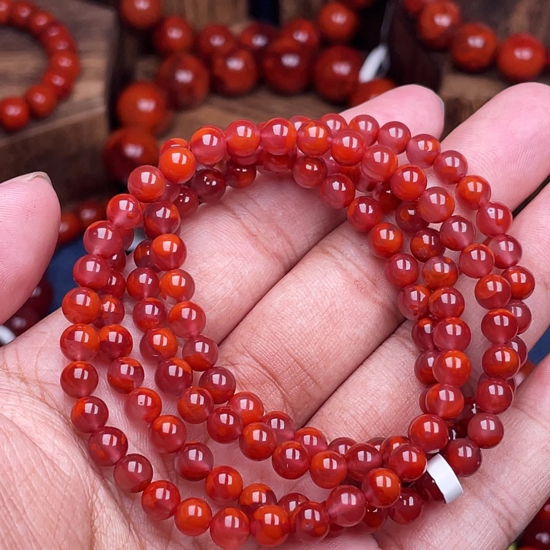南红玛瑙未镶嵌手链南红瓦西卡5多圈