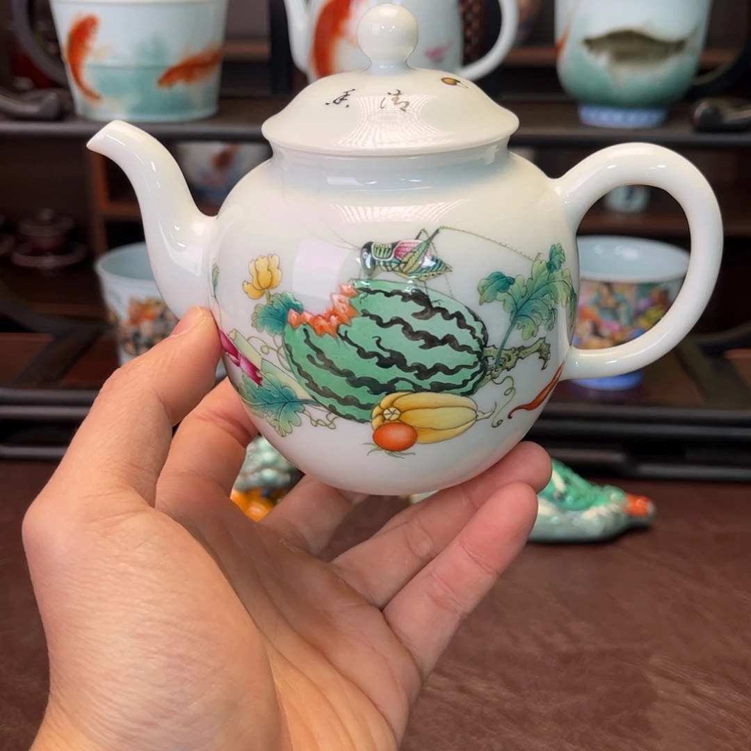 陶杯子景德镇陶东方陶瓷杯子壶盖碗