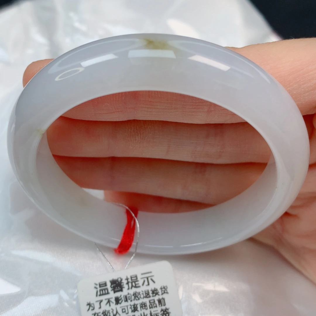 未镶嵌手镯翡翠52.8正圈，小胶润桂花糕，完整，016