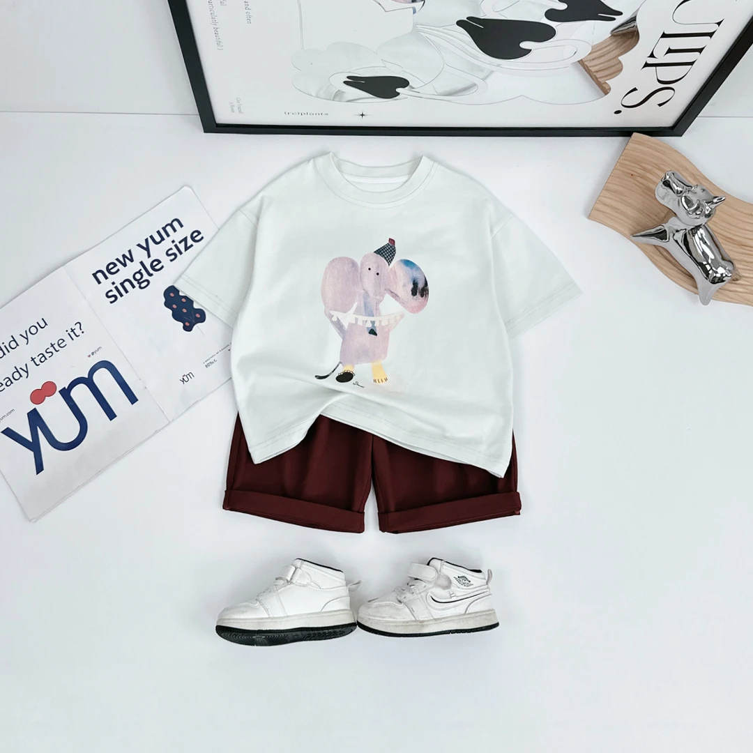 儿童夏装套装夏季2025新款男童短袖两件套 WG28301 悠悠童话童装