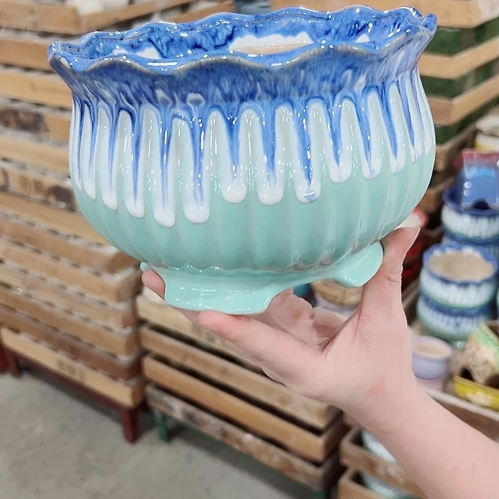 有孔.凑满10元发货多肉陶瓷花盆！