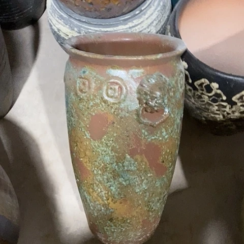 紫砂花盆口20高度38无孔