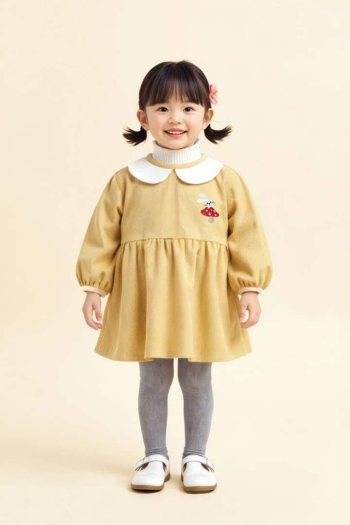 韩版女宝宝护衣秋冬灯芯绒防水防脏吃饭围兜婴幼儿公主风反穿罩衣