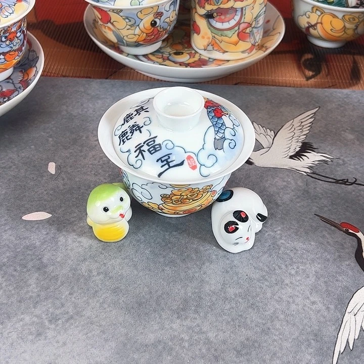 一*麒麟盖碗，两茶宠