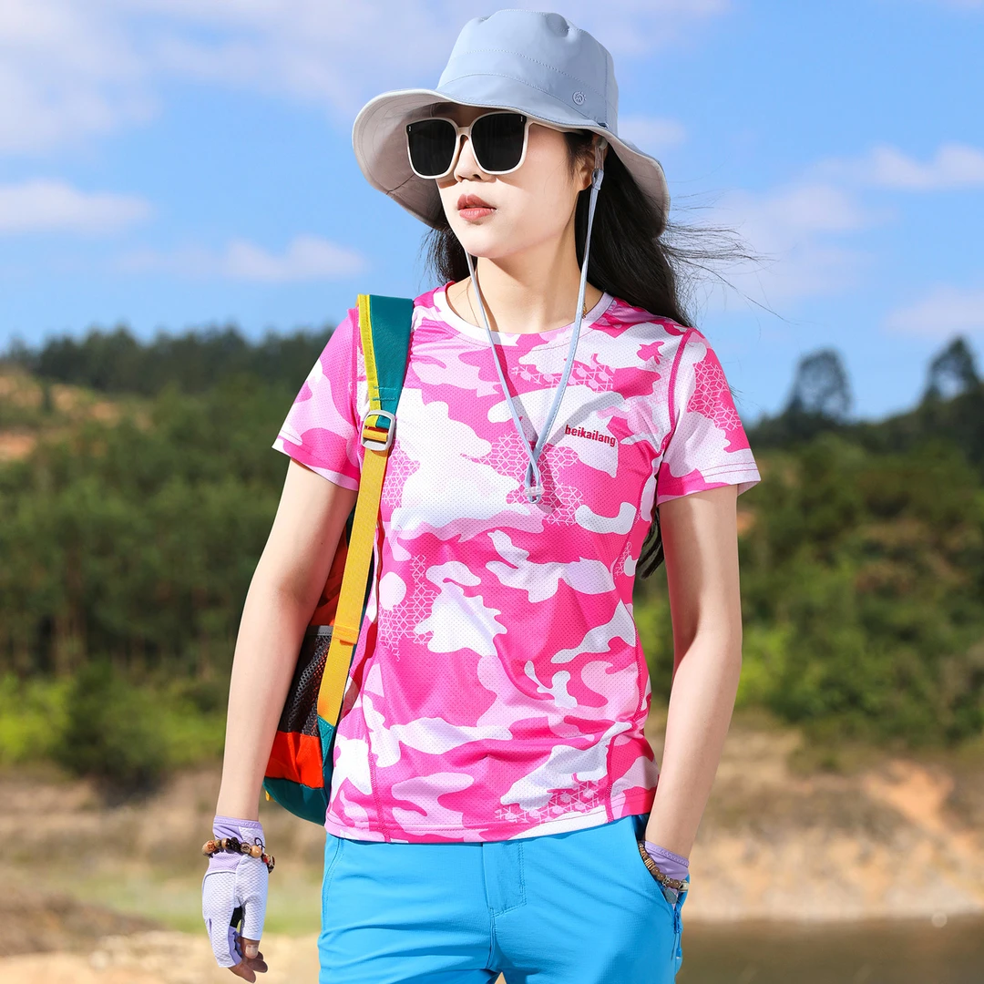 户外圆领迷彩速干衣短袖T恤轻薄透气快干衣运动跑步登山徒步弹力