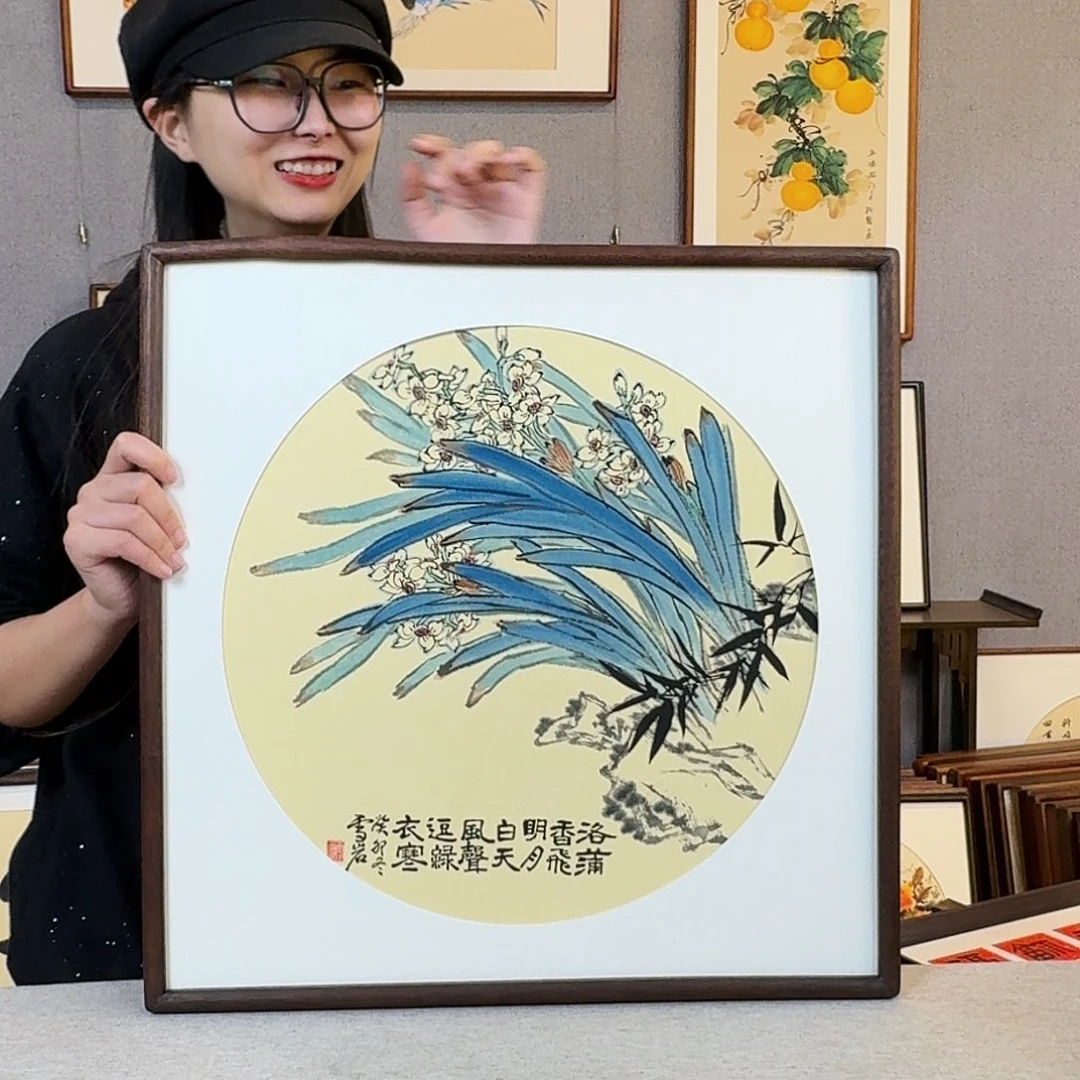 碑帖纯手绘，纯手写带框尺寸：53×53厘米