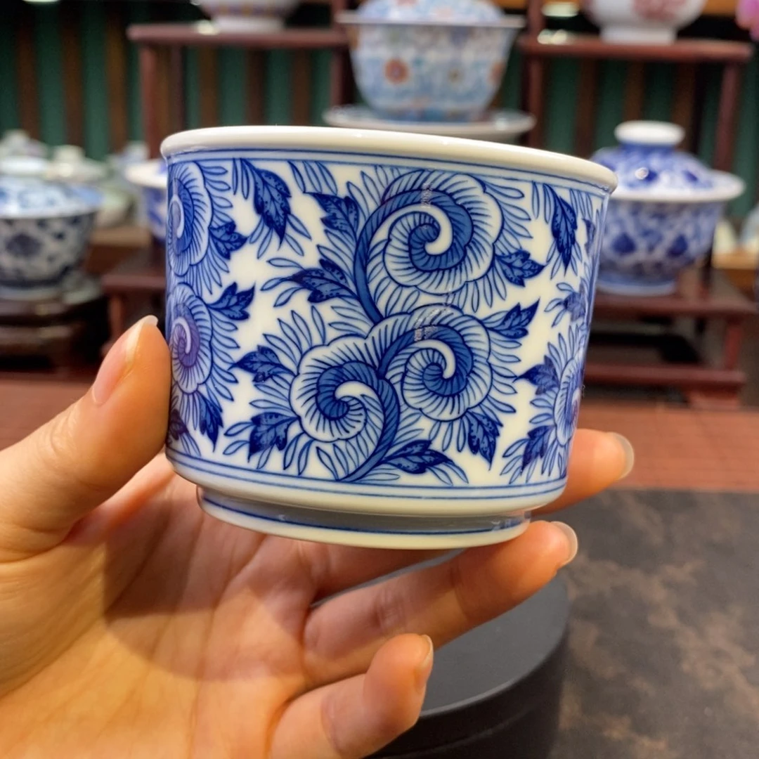 手工陶瓷灵芝直筒杯